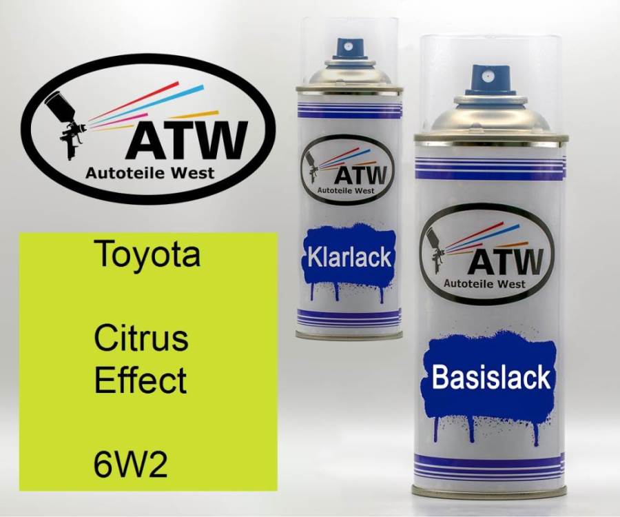 Toyota, Citrus Effect, 6W2: 400ml Sprühdose + 400ml Klarlack - Set, von ATW Autoteile West.